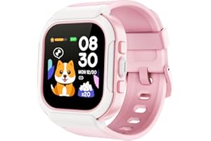 Cloudpoem Smartwatch Bambini senza Telefono Orologio Smart Watch Bluetooth per Ragazza 4-12 Anni Orologio Contapassi Bambina con Saturimetro Cardiofrequenzimetro Sonno Giochi Impermeabile IP68 Rosa