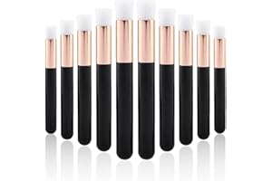 MELEBELLOT 10 Stücke Wimpern Shampoo Pinsel, Nasenporen Tiefenreinigung Bürste Abziehen Mitesser Bürsten Entfernung, Wimpernbürsten zum Reinigen für Frauen Kosmetik-Werkzeug Schwarz