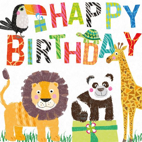 20 hochwertige Papierservietten "Zootiere", 33 x 33 cm