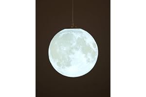 KRUIHAN Plafonnier Chambre Lune,Suspension Luminaire,Lustre Lunaire,Suspensions D'éclairage Intérieur,Lustre de Plafond de Salon de Chambre à Coucher D'enfants,20CM