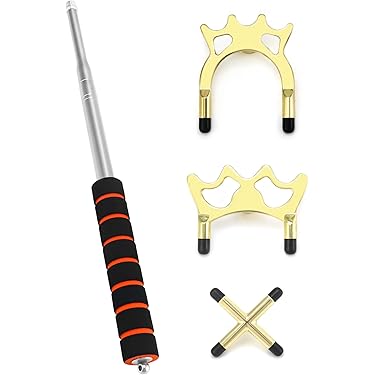 Skylety Pool Cue Snooker Pool Bridge Stick Pool Tafel Accessoires Intrekbare Biljart Cue Stick Bridge met 3 Stuks Verwijderbare Messing Brug Hoofd