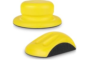 STEBRUAM Blok szlifierski, ręczny haczyk i klamra w kształcie myszy, polerowanie tarczy polerskiej z interfejsem rzepów, podkładka ręczna z haczykiem i klamrą