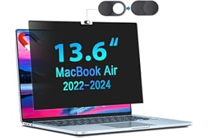 STARY Pantalla magnética de privacidad para MacBook Air de 13.6 y 13 Pulgadas (2022, 2023, 2024, 2025, M2, M3, M4) Protector de Filtro de privacidad extraíble para Laptop y Protector de luz Azul Mate