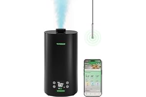 VIVOSUN Humidificateur d'air pour plantes 5L Humidificateur intelligent Plantes, AeroStream H05 24dB Silencieux Brume fraîche 360° 50H Remplissage facile Ultrasons Conçu pour tentes de culture et box