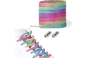 MIHUTU Lacci Scarpe Elastici, Gomma Lacci Elastici per Scarpe adulti bambini,Stringhe Scarpe senza nodo con Chiusura in Metallo, 100CM