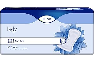 TENA Lady Super, 15 pezzi, per Donna, Assorbenti per Perdite Urinarie Femminili, Confortevoli