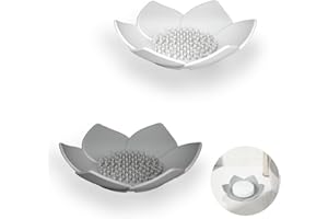 YoHyien 2 Pezzi Porta Saponetta in Silicone, Autosvuotante Porta Sapone Bagno, Piattino Portasapone con Scarico, Portasaponetta Solido per Bagno, Lavandino, Doccia e Cucina (Bianco + Grigio)