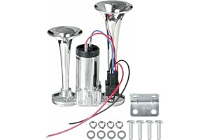 SKJJL 12V Klaxon Camion, Klaxon à Air Double, 600db Klaxon à Air Comprimé avec Compresseur, Avertisseur Sonore à Double Tube, Voiture Klaxon à Air Fort, Kit Avertisseur Pneumatique