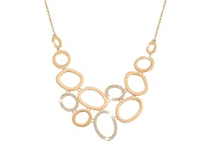 PENGJIN Collana a catena lunga Catena di anelli Collana a pendente con cristallo di CZ Collana di strass brillanti per le donne