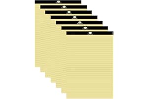 M1SS (7 Pads) A4 Legal Pad 50 Sheets Yellow Feint Margin Ruled Perforated Paper Refill Notepad Lined Writing Pads Memo Book Top Bound (7)