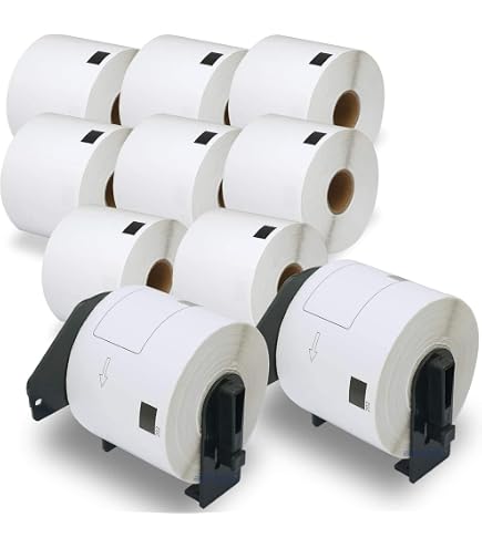 5 X DK11202 (62mm X 100mm) Papier Étiquettes Compatible Brother QL - 300 Étiquettes Par Rouleau