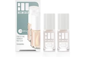 BELWEDER - Vernis Fortifiant Ongles aux Céramides 2 x 7,5ml - Vernis Durcisseur Ongle pour Ongles Fragilisés, Dédoublés et Cassants - Semi Transparent - Enrichi en Céramides Végétales