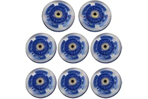 Zeroupshop 8 Pack In-Line Skate Wheels Self-Powered LED Light Up PU 82A Hardness Replacement Roller Skate Wheels for Scooters City and Park Skating(70mm)