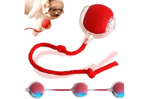 GENERIC Upgraded Interactive Rolling Dog Ball, Self Rolling Dog Ball Interactive Automatic Cat Toys Self Moving Dog Toys, 360° Smart Automatic Rolling Ball Toy Heicos Electric Balls for Dog/Cat (Red)