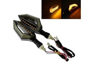 HDBUBALUS 2PCS Motorbike Indicators Blinker 12V LED Motorcycle Turn Signal Light Yellow Blue Colors Lighting 34 LED Turn Signals