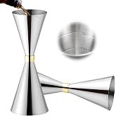 Delgeo Professional Jigger, Stainless Steel Cocktail Spirit, Cocktail Jigger with Mark 5/10/15/20/25/30/40/50 ml (Silver, 25&times;