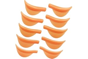 Libeauty Lash Lift Shields, 10pcs Silicone Lift Pads for Eyelash Perm, XS/S/M/L/XL 5 Size Reusable Soft Lash Lifting Rods (Orange)…