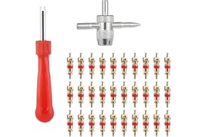 JUHONNZ Demonte Valve Pneu Outil,32 PCS Réparation de Valve de Pneu de Voiture Pneu Outil de Valve Voies avec 30 PCS Obus de Valve des Pneus pour Vélo de Voiture Automatique