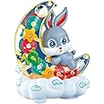 VGRASSP Gear Display Transparent Moon Rabbit Toy for Kids - 360 Degree Rotating Concept Moon Rabbit with 3D Flashing LED Lights and Music (Color as per Stock) (Moon Rabbit)