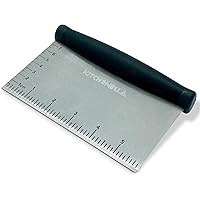 Stainless Steel Metal Griddle Bench Scraper with TPR Plastic Handle Ideal Dough Cutter for Bread and Pizza Dough - Multipurpo