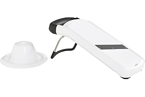 OXO Good Grips – Mandoline simple - Mandoline de cuisine en inox à épaisseur de tranche réglable - Blanc