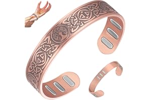 ‎VICMAG Vicmag Kupfer Magnetarmband für Herren 9X starke Magnete (jeder 5000 Gauss), 99,99% reines Kupferarmband mit Geschenkbox(Keltischer Lebensbaum)