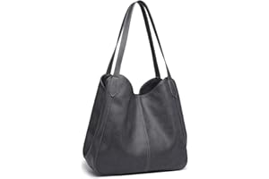 Miss Lulu Torba na ramię dla kobiet modna torebka, trzy przegrody, może pomieścić tablet 9,7', szary, Retro