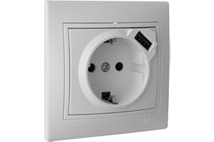 Solera ERP60USB-U Base de Enchufe, 50 W, 250 V, Blanco