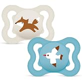 MAM Supreme Pacifier for Babies 2-6 Months, Neutral and Matte Blue, 2 pcs | With Ventilated Shield, with Extra Thin and Flexi