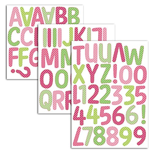 Mademoiselle Toga meg609 Set 90 Buchstaben zum Aufbügeln gepunktet Stoff mehrfarbig 15,5 x 23,5 x 0,1 cm