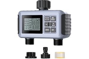 ‎SHRIVEE Shrivee Irrigation Computer 2 Outputs, Automatic/Manual Irrigation Control, Garden Watering Timer with LCD Display Bewässerungstimer