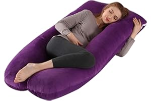Smgbway Almohadas de Embarazo para Dormir, Grande Almohada de Cuerpo Completo en Forma de U, Almohada de Lactancia, Almohada de Cuerpo Completo para Mujeres Embarazadas Adultos 130x70cm (03)