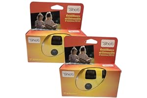 GENERISCH Lot de 2 appareils photo porst jetables 1A avec flash et piles Rouge