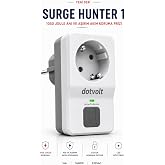 Dotvolt 1050 Joule Akım Korumalı Tekli Topraklı Priz, Aşırı ve Ani Gerilim Koruyucu, 16A 3680W, Yıldırım Etkilerine Karşı Kor