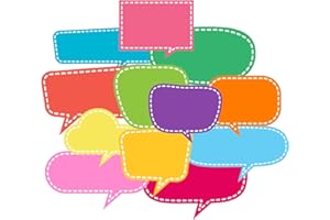 TOPABEL Sprechblasen-Ausschnitte, Klassenzimmer-Dekoration, 20,3 cm und 15,2 cm, sprechende Blasen-Form, Ausschnitte für Studenten, Zuhause, Büro, 48 Stück