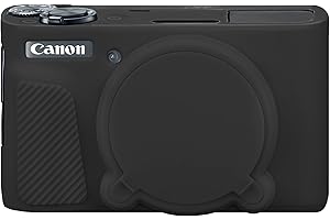 Elonbo Camera Case, Soft Silicone Protective Case for Canon PowerShot SX740/ SX730 Digital Camera, Removable Lens Cover, Black