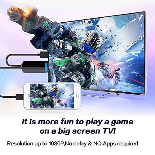 CORNMI Lightning zum HDMI Adapter, Topoint Plug & Play 1080P HDMI / HDTV Kabel 8 Stift-Anzeigen-Adapter für Apple iPhone iPad - 6