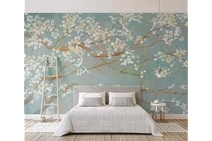 WALLPAPER-3D-XYM XLMING Carta da parati dipinta a mano Pittura a olio Fiori di ciliegio Europa del nord Fiore Sfondo muro 3D Carta da parati moderna carta da parati 3D fotomurali murale adesivo-400cm×280cm