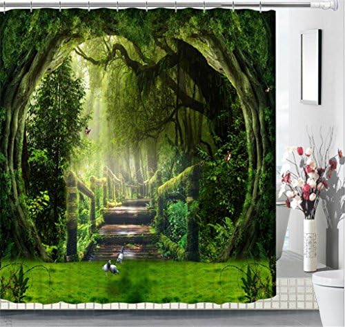 Curtains of shower room visual 3of the individuality of the imagination of wood light transition from bridge 100%polyester inaccessible for the printing and digital switched off rust thick curtain Room 200*180 cm decoree baths suspended ,