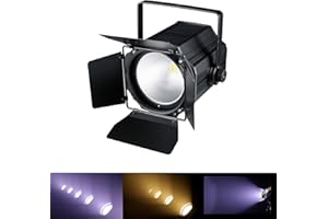 Oloaxolx 200 W COB Foco LED Par con viseras de granero, 3500-7500 K 2 en 1 iluminación del escenario DMX/Maestro-Esclavo luz de fiesta ideal para DJ, iglesias, conciertos y bodas