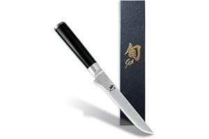 KAI Shun Classic Cuchillo deshuesador japonés con hoja de 15 cm - Cuchillo de Damasco de 32 capas con núcleo VG MAX - 61 (±1) HRC - Mango de madera de Pakka - Hecho en Japón Cuchillo carnicero forjado