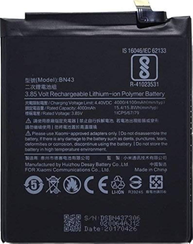 Welcozon Original BN43 Battery Compatible for Xiaomi Redmi Note 4 Battery - (4100mAh) - 3 Months Warranty006