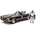Jada Toys 253213000 1966 Classic Batmobile, Build+Collect, Die-cast Kit, Scale 1:24, Toy Car Including Batman & Robin Figure, Opening Doors, Trunk, Removable Bonnet, Black