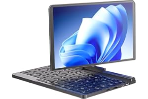 KINGNOVYPC Mini laptop z systemem Windows 11, 8-calowy dotykowy ekran IPS, Intel N100 12. generacji, 12G DDR5 RAM, 512GB SSD, kieszonkowy notebook, tablet do gier 2 w 1 z rysikiem i naklejkami, WiFi6 BT5.2