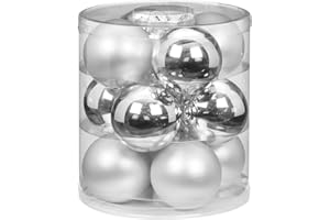 ‎MAGIC THE GATHERING MAGIC Weihnachtskugeln Glas 8cm 12 STK. Christbaumkugeln Farbe: Silber Glanz/weiß matt