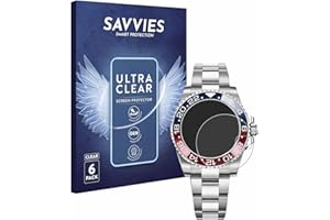 Savvies 6 Pack Screen Protector compatible with Rolex GMT-Master II Protection Film Clear