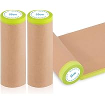 Papier De Masquage Chingcoo Avec Bande Autocollante – Lot De 3 Rouleaux 55 Cm X 15 M, Ruban Adhésif Intégré, Pour Peintre