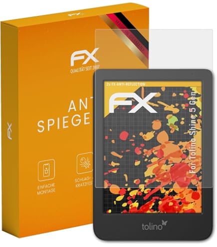 AtFoliX Panzerfolie Für Tolino Shine 3 – Entspiegelt, Stoßdämpfend & Kratzfest (2 Stück)