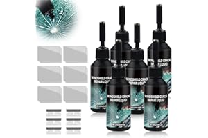 JOHNBOLIN Kit de Réparation de Verre Fissuré, Kit Reparation Pare Brise, Colle Pare Brise Voiture Brise de Voiture Réparation Pare Brise, Toile D'araignée, étoile, Entaille, Croissant de Lune Demi (2)