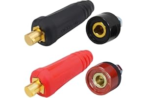 QAQGEAR conector de panel de cable de soldadura para TIG Juego de enchufe y enchufe Junta de ajuste rápido estilo Dinse DKJ35-50 DKZ35-50 315 amperios macho-hembra para accesorios de máquina soldadora